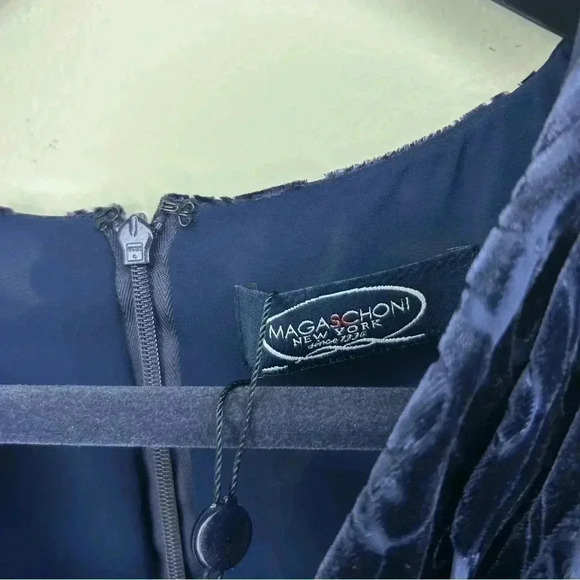 Magaschoni Drape Neck Velvet Dress - Picture 5 of 9